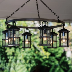 Latarnia wisząca Lakehouse – 6 źródeł światła QN-LAKEHOUSE6-P-DZ Elstead Lighting