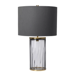 kinkiecik.pl Lampa stołowa Reno – 1 źródło światła – Przydymione szkło/ Stary mosiądz QN-RENO-SMOKE-AB Elstead Lighting