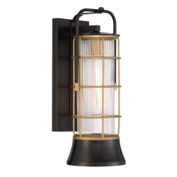 Średnia latarnia naścienna Rivamar – 1 źródło światła – Czarno-złoty QN-RIVAMAR-M-BLK-GD Elstead Lighting