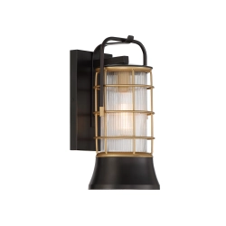 Mała latarnia naścienna Rivamar – 1 źródło światła – Czarno-złoty QN-RIVAMAR-S-BLK-GD Elstead Lighting