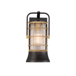 Mała latarnia naścienna Rivamar – 1 źródło światła – Czarno-złoty QN-RIVAMAR-S-BLK-GD Elstead Lighting