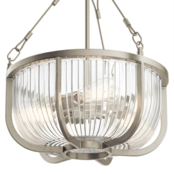 Lampa wisząca/ Półplafon Roux – 3 źródła światła -Szczotkowany nikiel QN-ROUX3-BN Elstead Lighting