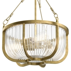 Lampa wisząca/ Półplafon Roux – 3 źródła światła – Naturalny mosiądz QN-ROUX3-NBR Elstead Lighting