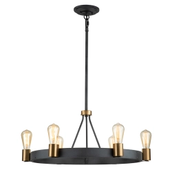 kinkiecik.pl Lampa wisząca/ Półplafon Silas – 6 źródeł światła QN-SILAS-6P-DZ Elstead Lighting