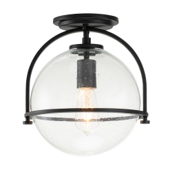 kinkiecik.pl Plafon Somerset – 1 źródło światła – Przezroczyste szkło – Czarny QN-SOMERSET-F-C-BK Elstead Lighting