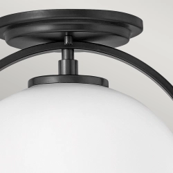 Plafon Somerset – 1 źródło światła – Opalowe szkło – Czarny QN-SOMERSET-F-O-BK Elstead Lighting