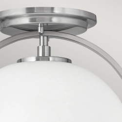 Plafon Somerset – 1 źródło światła – Opalowe szkło – Szczotkowany nikiel QN-SOMERSET-F-O-BN Elstead Lighting