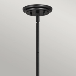 Lampa wisząca Somerset – 1 źródło światła – Opalowe szkło – Czarna QN-SOMERSET-P-O-BK Elstead Lighting