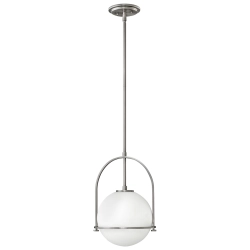 kinkiecik.pl Lampa wisząca Somerset – 1 źródło światła – Opalowe szkło – Szczotkowany nikiel QN-SOMERSET-P-O-BN Elstead