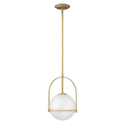 kinkiecik.pl Lampa wisząca Somerset – 1 źródło światła – Opalowe szkło – Stary mosiądz QN-SOMERSET-P-O-HB Elstead Lighti