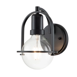 kinkiecik.pl Kinkiet Somerset – 1 źródło światła – Przezroczyste szkło – Czarny QN-SOMERSET1-C-BK Elstead Lighting