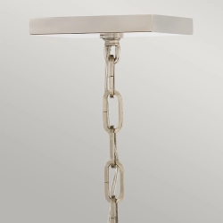 Duża lampa wisząca/ Półplafon Stinson – 4 źródła światła – Czarna/ Polerowany nikiel QN-STINSON-4P-L-BK Elstead Lighting