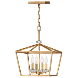 kinkiecik.pl Lampa wisząca/ Półplafon Stinson – 4 źródła światła – Przecierany mosiądz QN-STINSON-4P-M-DBR Elstead Light