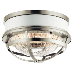 kinkiecik.pl Plafon Tollis – 2 źródła światła – Białe/ Szczotkowany nikiel QN-TOLLIS-F-BN Elstead Lighting