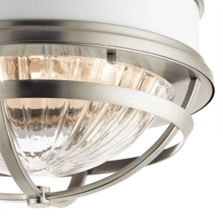 Plafon Tollis – 2 źródła światła – Białe/ Szczotkowany nikiel QN-TOLLIS-F-BN Elstead Lighting