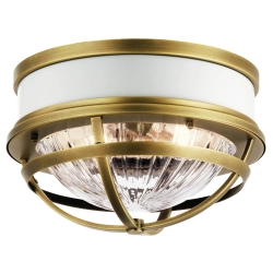 kinkiecik.pl Plafon Tollis – 2 źródła światła – Białe/ Naturalny mosiądz QN-TOLLIS-F-NBR Elstead Lighting