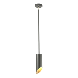 kinkiecik.pl Lampa wisząca Quinto – 1 źródło światła – Ciemnoszara/ Polerowany nikiel QUINTO1P-GPN Elstead Lightnig