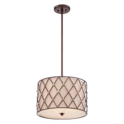 kinkiecik.pl Lampa wisząca Brown Lattice – 3 źródła światła QZ-BROWN-LATTICE-P-M Elstead Lightnig