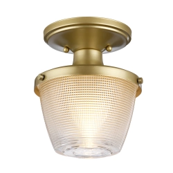 kinkiecik.pl Półplafon Dublin – 1 źródło światła – Malowany naturalny mosiądz QZ-DUBLIN-SF-PNBR Elstead Lighting