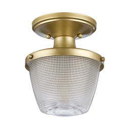Półplafon Dublin – 1 źródło światła – Malowany naturalny mosiądz QZ-DUBLIN-SF-PNBR Elstead Lighting