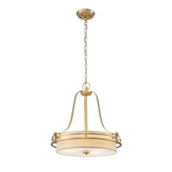 Lampa wisząca Gotham – 4 źródła światła – Szczotkowany mosiądz QZ-GOTHAM-P-BB Elstead Lighting