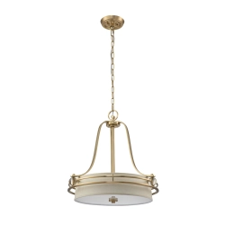 Lampa wisząca Gotham – 4 źródła światła – Szczotkowany mosiądz QZ-GOTHAM-P-BB Elstead Lighting
