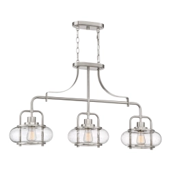 kinkiecik.pl Podłużna lampa wisząca Trilogy – 3 źródła światła – Szczotkowany nikiel QZ-TRILOGY-ISLE-BN Elstead Lightin