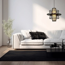 Rattanowa lampa wisząca Astra czarna 1xE27 LP-3110/1P BK Light Prestige