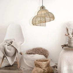 Rattanowa lampa wisząca Shella 60 cm jasne drewno 1xE27 LP-1806/1P 60cm Light Prestige
