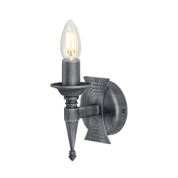 Kinkiet Saxon – 1 źródło światła – Czarny / Srebrna patyna SAX1-BLK-SIL Elstead Lighting