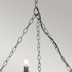 Żyrandol Saxon – 8 źródeł światła – Czarny / Srebrna patyna SAX8-BLK-SIL Elstead Lighting