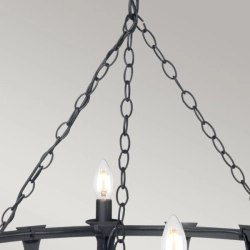 Żyrandol Saxon – 8 źródeł światła – Czarny SAX8-BLK Elstead Lighting