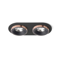 kinkiecik.pl SHARM R II wpuszczana czarna/czarna miedź 230V LED 2x10W 24° 3000K R13244 Rendl light studio