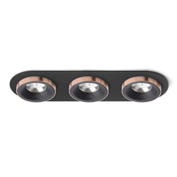 kinkiecik.pl SHARM R III wpuszczana czarna/czarna miedź 230V LED 3x10W 24° 3000K R13249 Rendl light studio