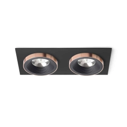 kinkiecik.pl SHARM SQ II wpuszczana czarna/czarna miedź 230V LED 2x10W 24° 3000K R13259 Rendl light studio