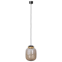 Lampa wisząca BOOM 25 cm - LED, klosz bursztynowy, wykonczenie złote - zdjęcie produktu