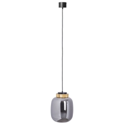 Lampa wisząca BOOM 25 cm - LED, klosz szary- metalizowany, wykonczenie złote - zdjęcie produktu