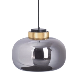 Lampa wisząca BOOM 35 cm - LED, klosz szary, wykonczenie złote - zdjęcie produktu