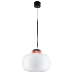 Lampa wisząca BOOM 35 cm - LED, klosz biały, wykonczenie miedziane - zdjęcie produktu