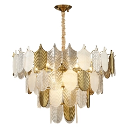 Lampa wisząca SECRET biało złota 80 cm - zdjęcie produktu