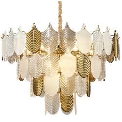 Lampa wisząca SECRET biało złota 80 cm - zdjęcie produktu