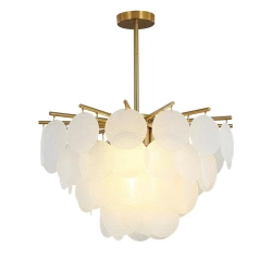 Lampa wisząca FIORE 60 cm – biały szklany klosz - zdjęcie produktu