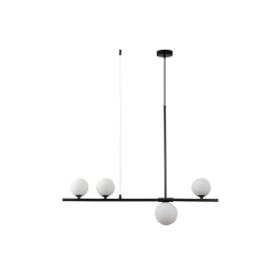 Lampa wisząca MODERNO 80 cm -czarna z białymi kloszami - zdjęcie produktu