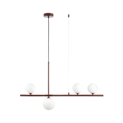 Lampa wisząca MODERNO 80 cm - burgundowa z białymi kloszami - zdjęcie produktu