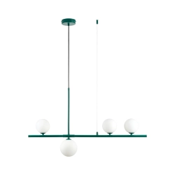 Lampa wisząca MODERNO 80 cm -szmaragdowa z białymi kloszami - zdjęcie produktu