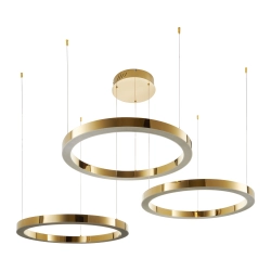 Lampa wisząca CIRCLE 3 40+60+80 cm - LED złoty połysk na 1 podsufitce - zdjęcie produktu