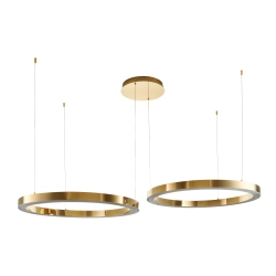 Lampa wisząca CIRCLE 2 80+80 cm - LED, ringi złoty połysk na 1 podsufitce - zdjęcie produktu