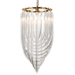 Lampa wisząca WAVE złota 60 cm kryształowa - zdjęcie produktu