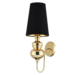 Lampa ścienna QUEEN złoto czarna 18 cm - zdjęcie produktu