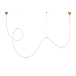 Lampa wisząca SNAKE LED 400 cm - elastyczny przewód LED, 3000K, złote uchwyty - zdjęcie produktu
